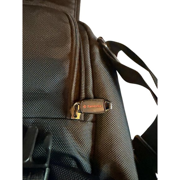 Black Nylon Messenger Bag With Multiple Compartments & Adjustable Strap - Picture 13 of 16